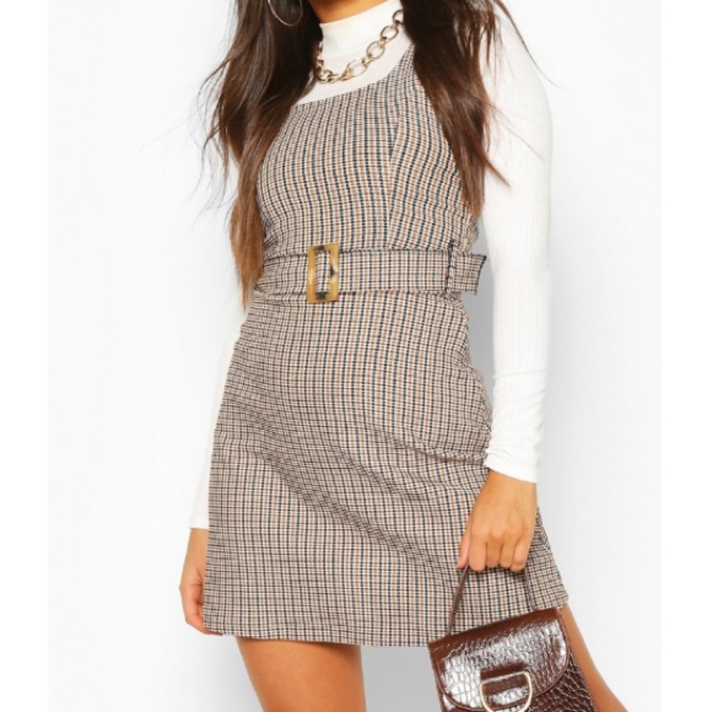 Checkered Belted Mini Dress